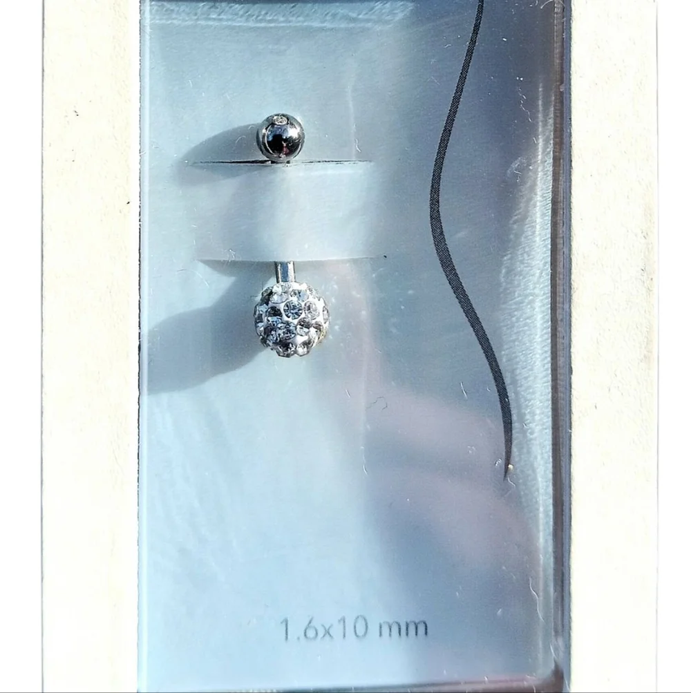 Silver Crystal Belly Ring